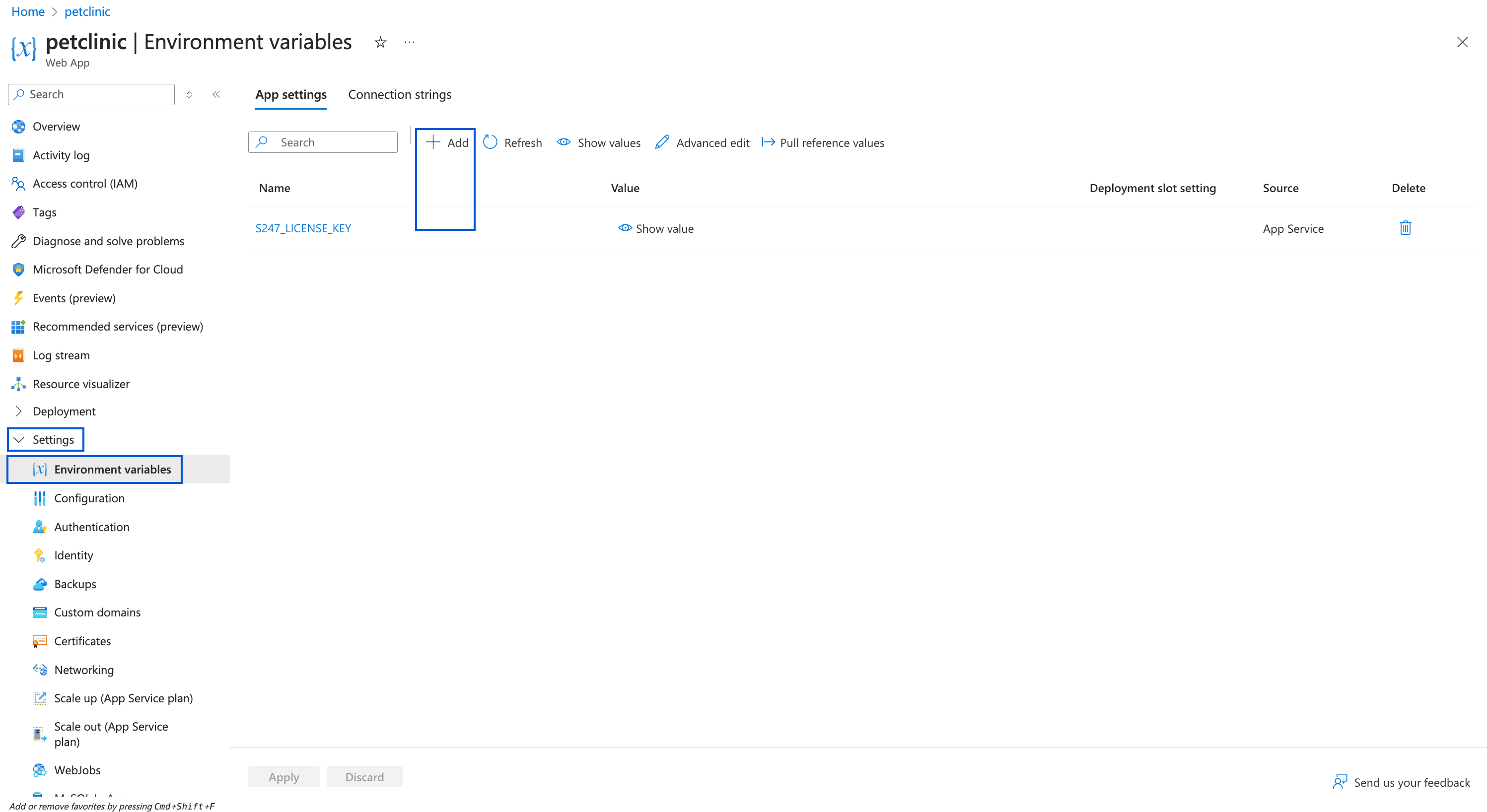 Configure environment variables