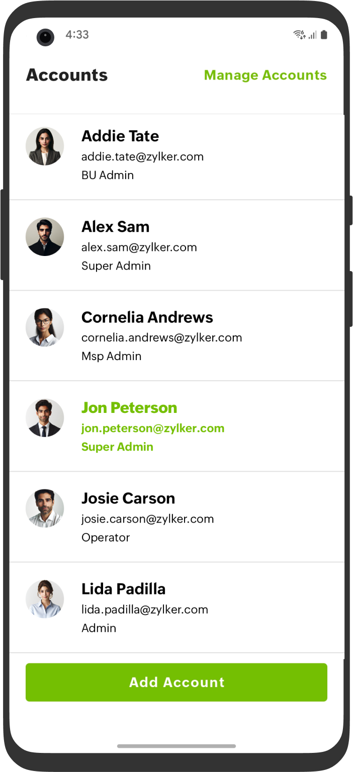 Manage Accounts Android