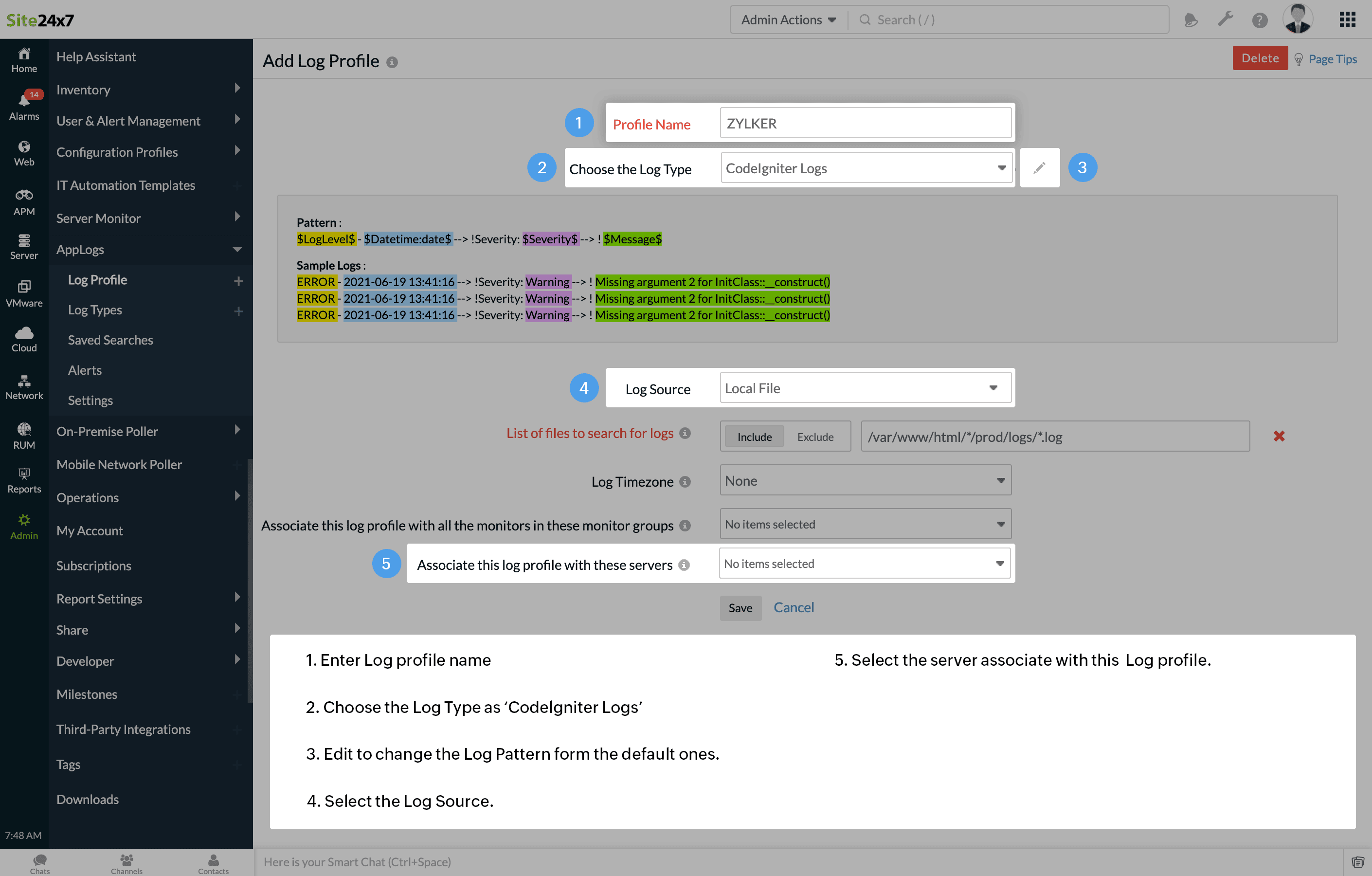 applogs-codeigniter-logs