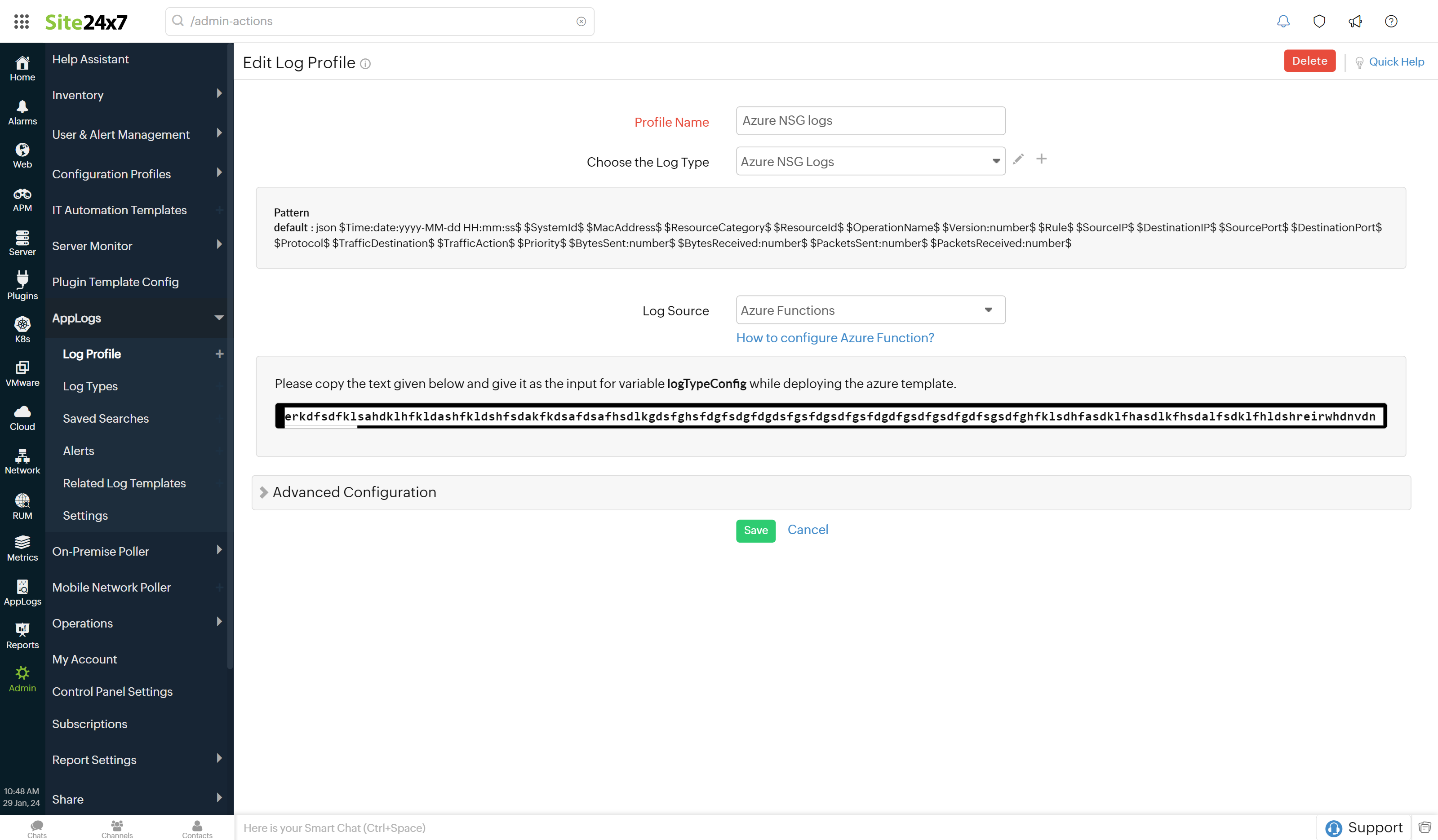 NSG flow logs configuration NSG flow logs configuration