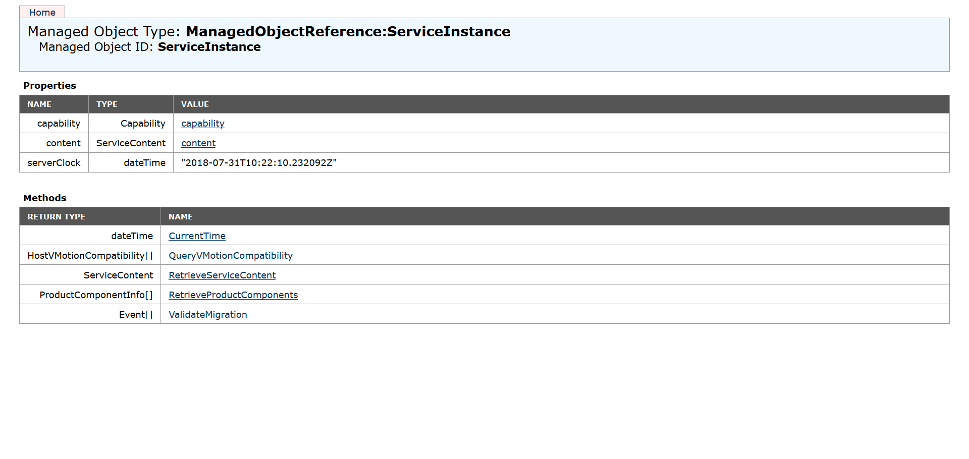 VMware resources accessible via&nbsp;the&nbsp;MOB