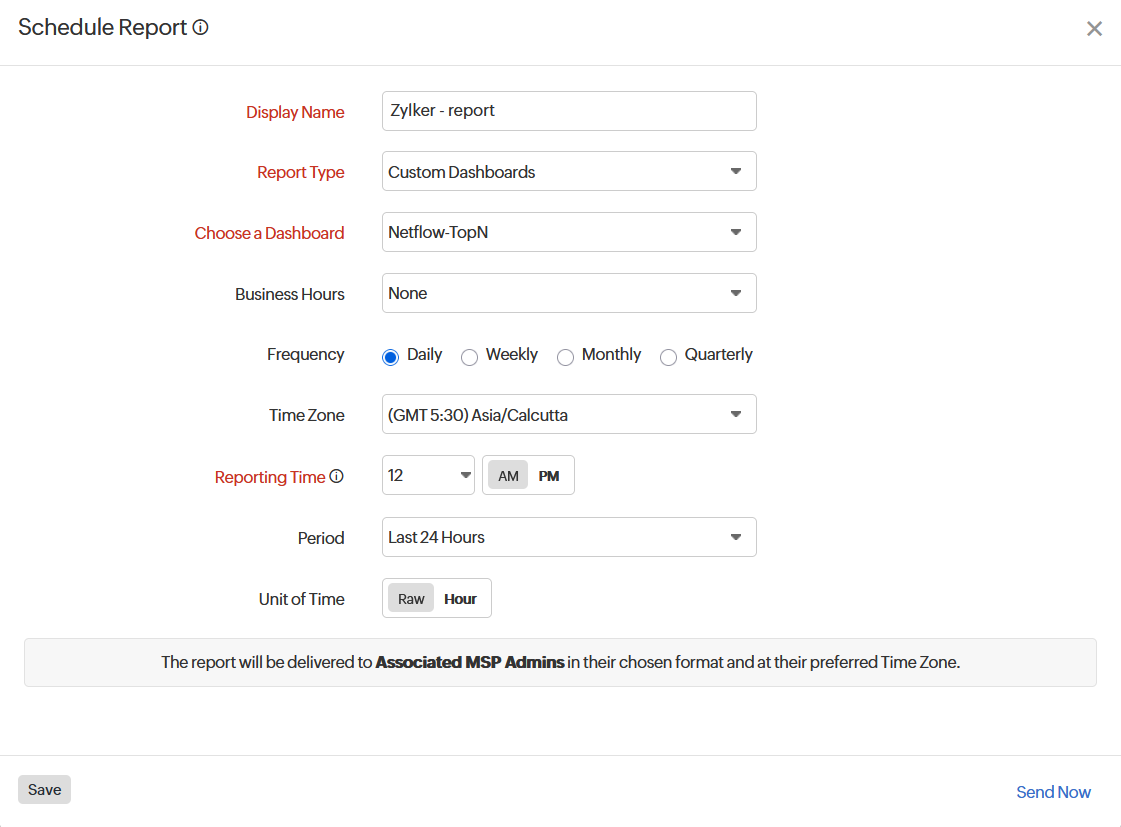 Scheduled Report - Dashboard