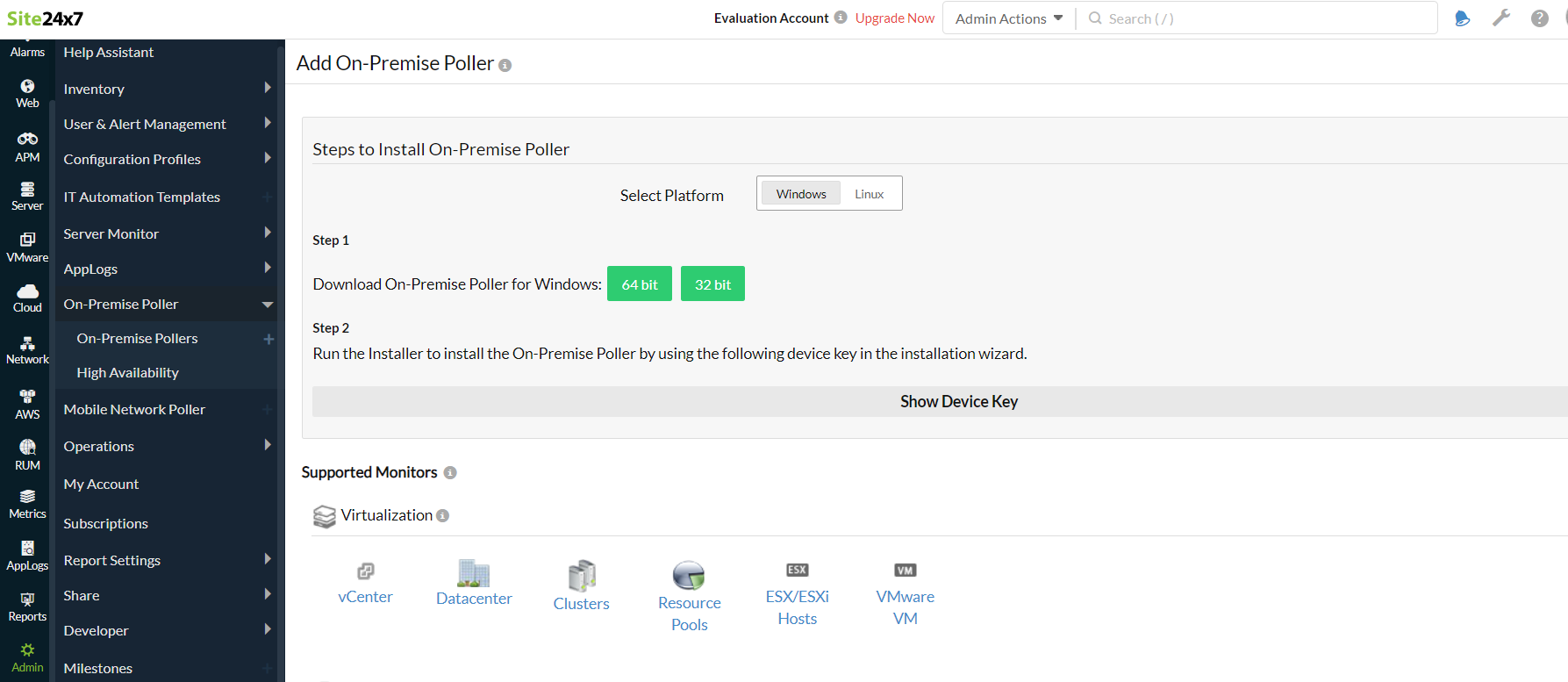 On-Premise Poller 2 On-Premise Poller screen