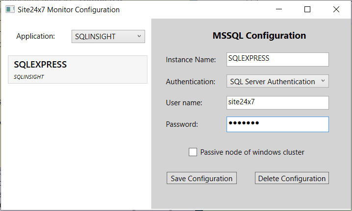 Microsoft SQL Configuration Microsoft SQL Configuration